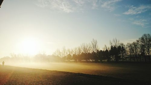 Scenic view of landscape at sunset