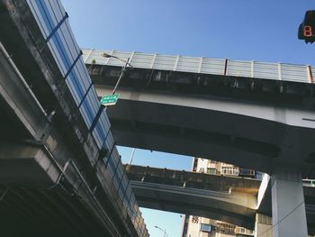 Low angle view of bridge against sky