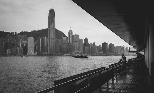 View of skyscrapers at waterfront