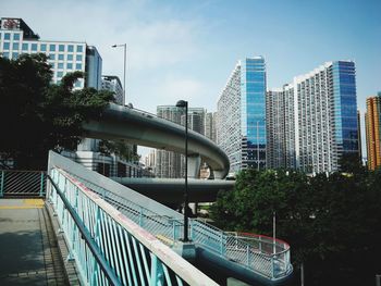 Modern buildings in city against sky