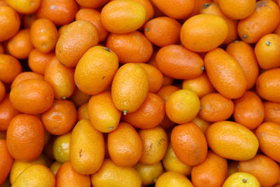 Full frame shot of kumquats for sale in market