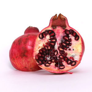 Close-up of strawberry against white background