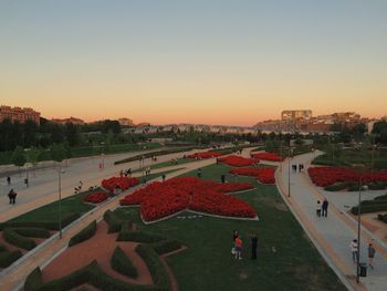 View of landscape at sunset