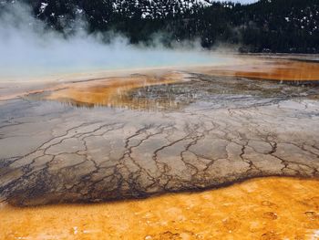 Scenic view of grand prismatic spring