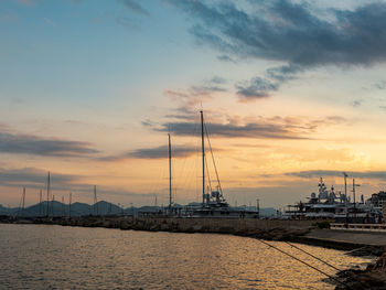 Harbor at sunset
