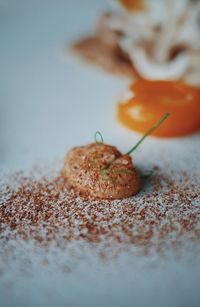 Close-up of ice cream on table