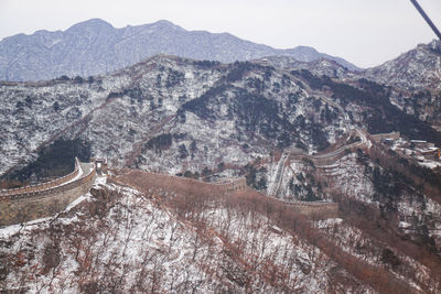 High angle view of trees on mountain