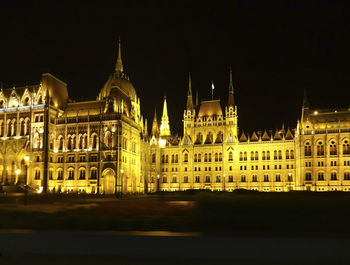 View of illuminated building at night