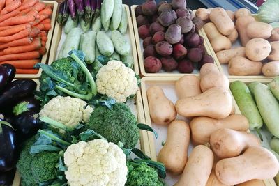 Vegetables for sale at market stall