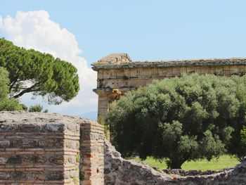 Old ruins of temple against sky