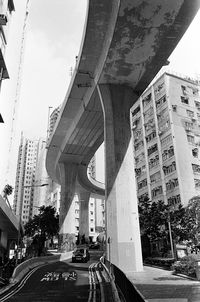Road amidst buildings in city against sky
