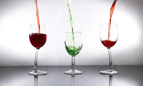 Close-up of wine glasses