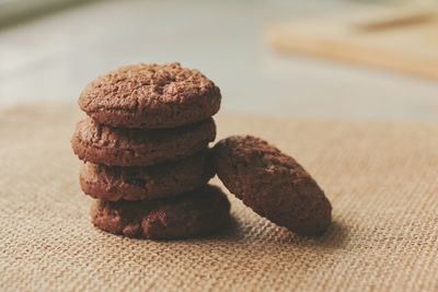 Close-up of cookies on table