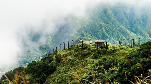 Panoramic view of bridge and mountains