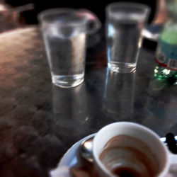 Close-up of beer in glass