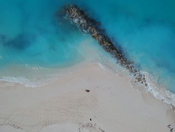 Aerial view of turquoise sea