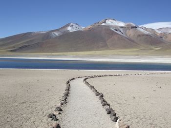 Scenic view of road against clear sky