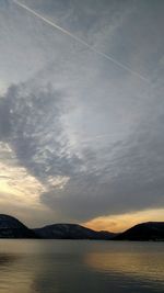 Scenic view of mountains at sunset
