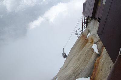 Low angle view of cable against sky