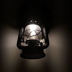 Low angle view of illuminated lamp