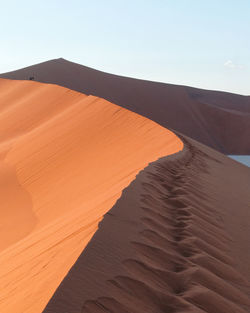 Scenic view of desert against clear sky