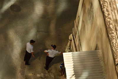 People walking on staircase