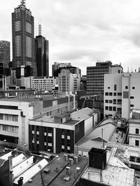 High angle view of cityscape against sky