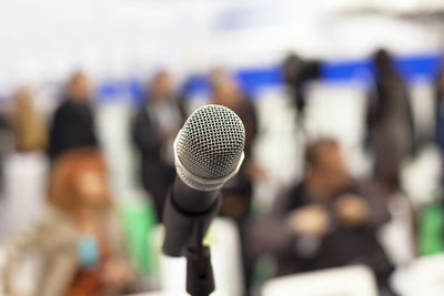 Close-up of microphone