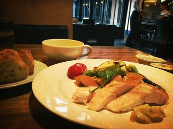 Close-up of meal served on plate