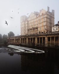 Reflection of buildings in water