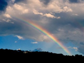 Scenic view of rainbow over landscape