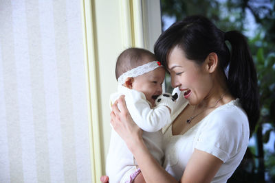 Happy mother and daughter