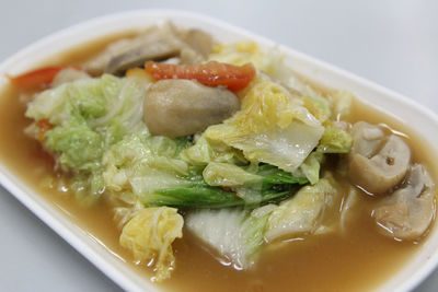 Close-up of meal served in bowl