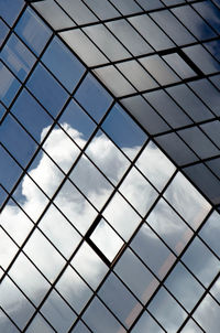 Low angle view of sky seen through window