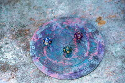 High angle view of crystal ball