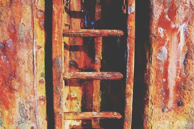 Full frame shot of old rusty metal door