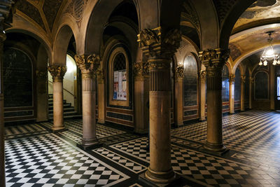 Interior of illuminated cathedral in vienna 