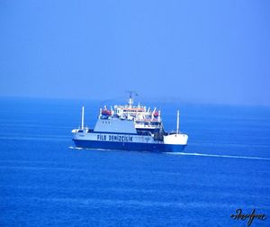 Boat sailing in sea