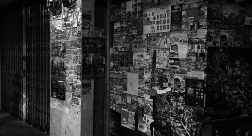 Buildings in city at night