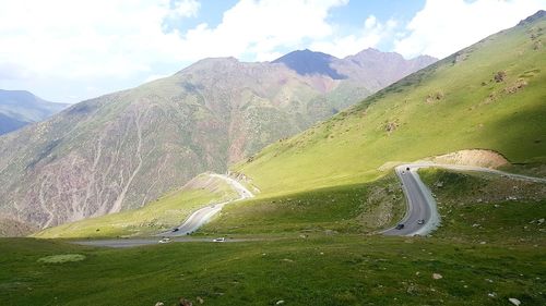 Scenic view of mountains against sky