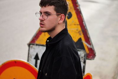 Young man looking away