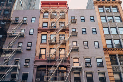 Facade of typical new york apartment blocks in noho, new york city, usa.