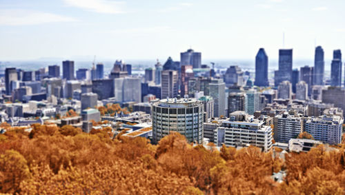 Aerial view of buildings in city