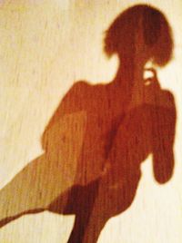 Shadow of woman on wall