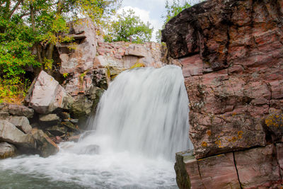 Scenic view of waterfall