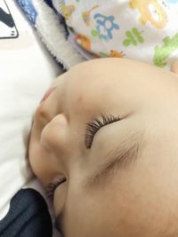 Close-up of woman sleeping