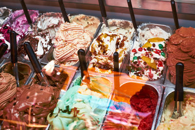 Close-up of ice cream for sale in store