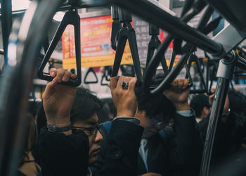 Group of people traveling in bus