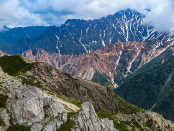 Scenic view of mountains against sky