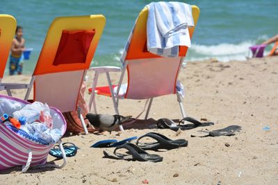 Chairs on beach